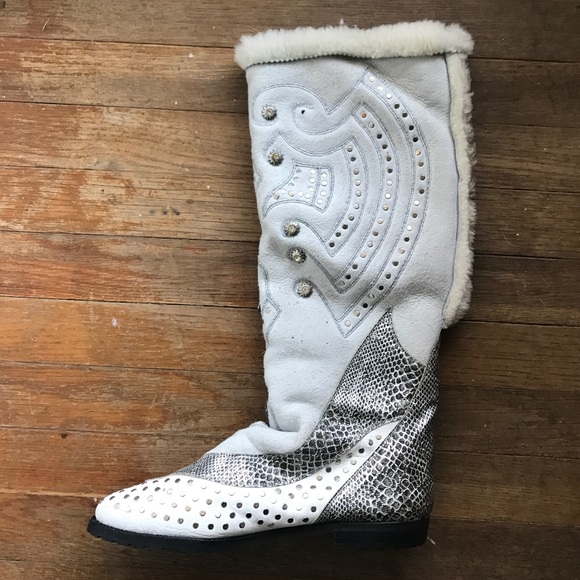 El Vaquero by Salgo white embellished boots - Picture 2 of 6